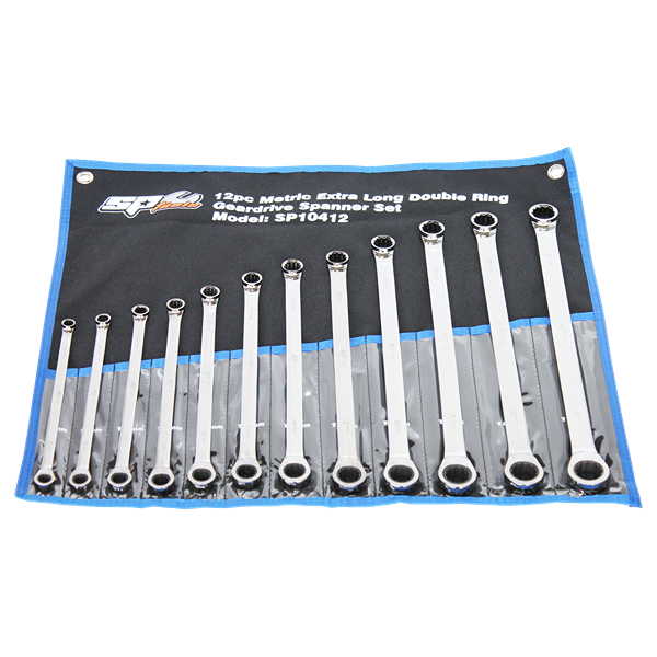 Sp Tools-Sp10412: 12Pc Metric Extra Long Double Ring Geardrive Spanner Set