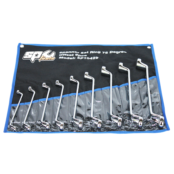 Sp Tools-Sp10429: 9Pc Metric 75° Offset Ring Spanner Set