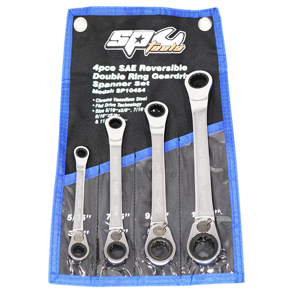 Sp Tools-Sp10454: 4Pc Sae 15° Offset Double Ring Geardrive Spanner Set