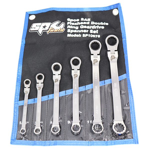 Sp Tools-Sp10676: 6Pc Sae Locking Flex Head Double Box Wrench Set