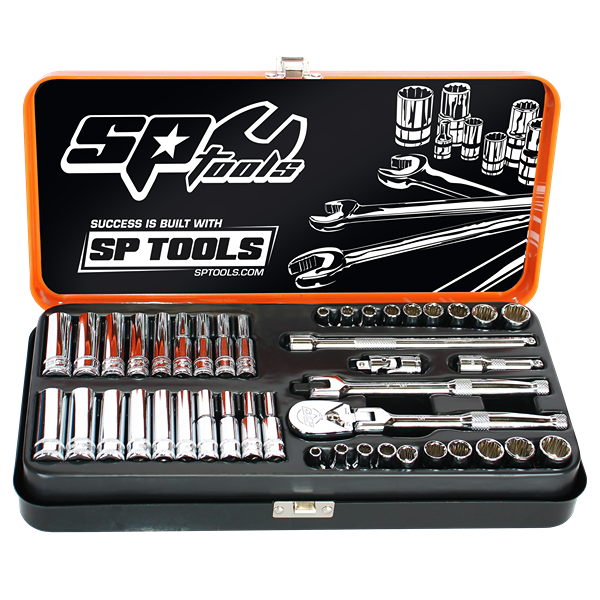 Sp Tools-Sp20101: 43Pc 1/4 Dr 12 & 6Pt Metric/Sae Socket Set