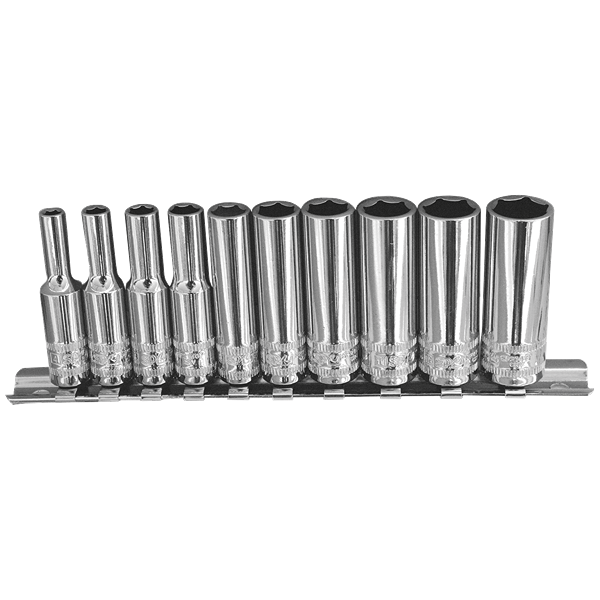 Sp Tools-Sp20140: 10Pc 1/4 Dr Metric Deep Socket Rail Set