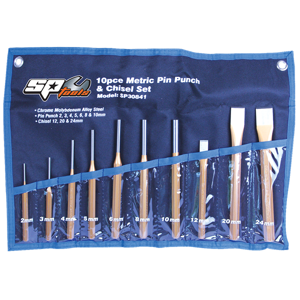SP TOOLS-SP30841 Sp Tools-Sp30841: 10Pc Pin Punch And Chisel Set