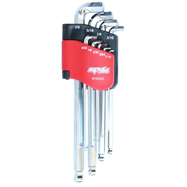 SP TOOLS-SP34532 Sp Tools-Sp34532: Hex Key Sets - Stubby Sae 1/16; 5/64; 3/32; 1/8; 5/32; 3/16; 1/4; 5/16 & 3/8 Colour Coded