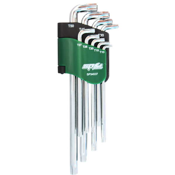 SP TOOLS-SP34537 Sp Tools-Sp34537: Hex Key Sets - Stubby Torx T10; T15; T20; T25; T27; T30; T40; T45 & T50 Colour Coded