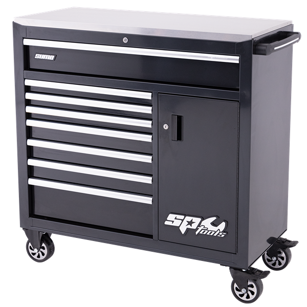Sp Tools-Sp40118: Sumo Series Roller Cabinet With Power Tool Cupboard And Built-In Power Board 9 Drawer 1070W X 480D X 1090H (Mm)