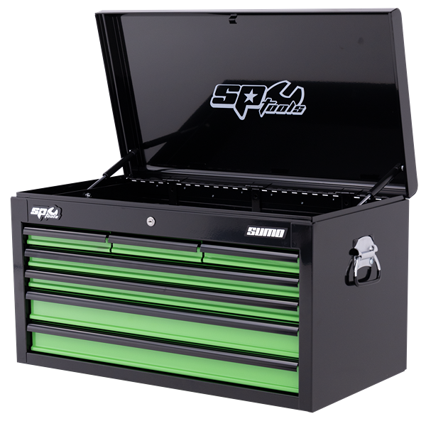 Sp Tools-Sp40122: 30% Wider Than Standard Sp Custom Series Tool Cabinets  Heavy Duty 28 Ball Bearing Drawer Slides.  Dual Gas Strut Lid Stays.  Robust Wall Construction.  Full Drawer Extension Capability.