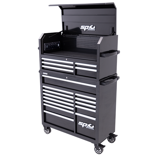 Sp Tools-Sp40698: Sumo Series Power Hutch Tool Box & Roller Cab Combo 18 Drawer 1066(W) X 480(D) X 1610(H)