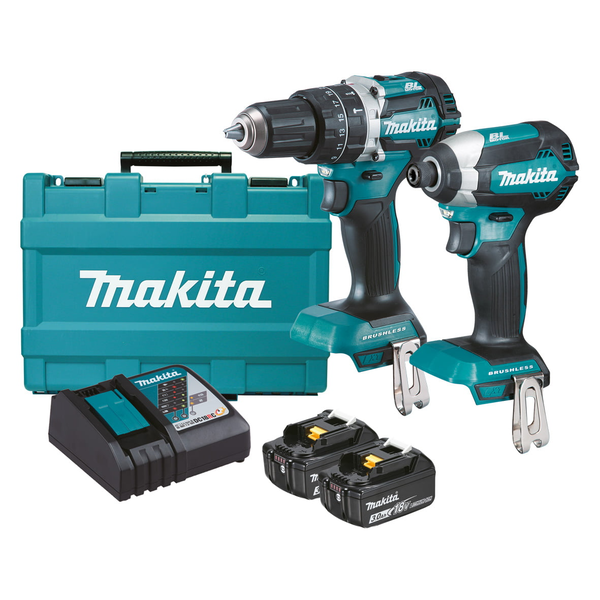 MAKITA-18V 2 Piece Combo Li-Ion (Lf)-DLX2180X Makita-18V 2 Piece Combo Li-Ion (Lf)-Dlx2180X: Dhp484Z - 18V Mobile Brushless Heavy Duty Compact Hammer Driver Drill Dtd153Z - 18V Mobile Brushless Impact Driver 2 X Bl1830B - 18V Li-Ion 3.0Ah Batteries Dc18Rc - Active 3 Li-Ion Charger Carry Bag