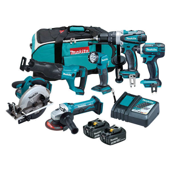 MAKITA-18V 6 Piece Combo Li-Ion (F)-DLX6102X1 Makita-18V 6 Piece Combo Li-Ion (F)-Dlx6102X1: