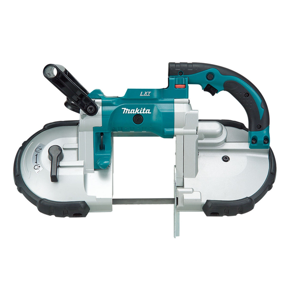 Makita-18V Band Saw Li-Ion-Dpb180Z: Smooth Performance With Cuts Of Up To 120Mm In Diameter Speed Pre-Set Dial With Comfortable Trigger Control Up To 2.7M/S Blade Speed For Cold Cuts Minus The Sparks Of A Grinder Electronic Current Limiter For Overload Protection With Warning Lamp Lightweight At Only 6.4Kg
