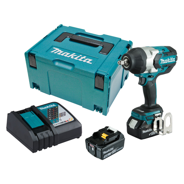 Makita-18V Brushless 1/2 Impact Wrench Li-Ion-Dtw1002Rtj: Includes 2 X 5.0Ah Fuel Gauge Batteries