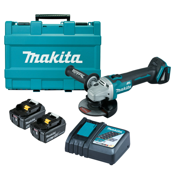 MAKITA-18V Brushless Angle Grinder 125Mm (Lf)-DGA504RTE Makita-18V Brushless Angle Grinder 125Mm (Lf)-Dga504Rte: Includes 2 X 5.0Ah Batteries