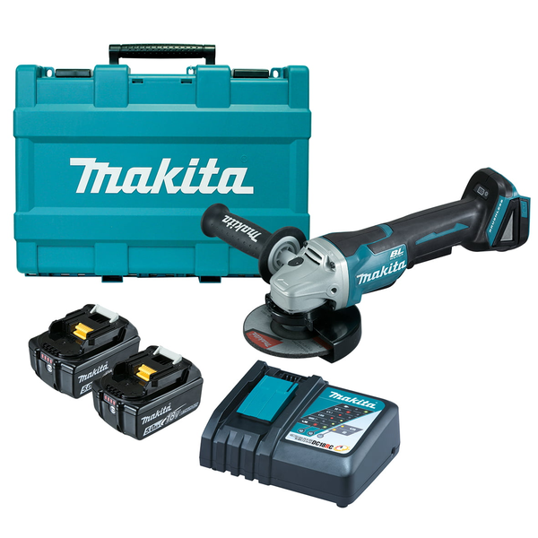 MAKITA-18V Brushless Angle Grinder 125Mm Li-Ion-DGA505RTE Makita-18V Brushless Angle Grinder 125Mm Li-Ion-Dga505Rte: Includes 2 X 5.0Ah Batteries