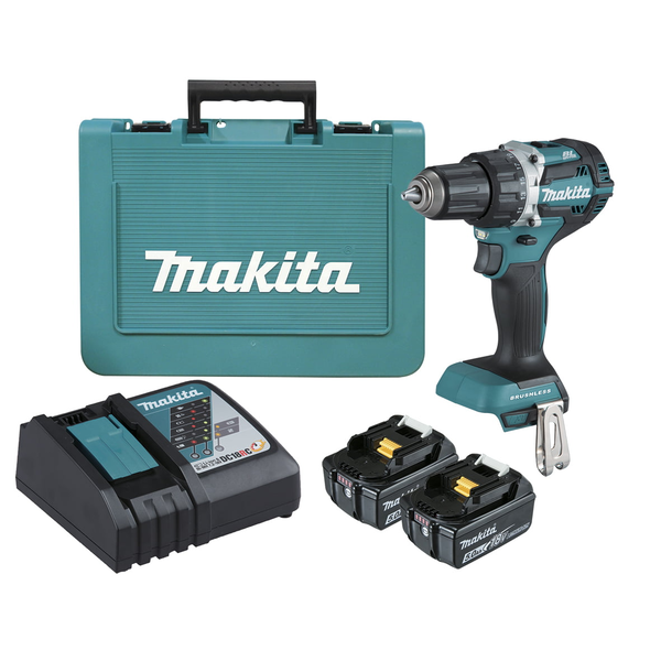 Makita-18V Brushless Drill Li-Ion-Ddf484Rte: Includes 2 X 5.0Ah Batteries
