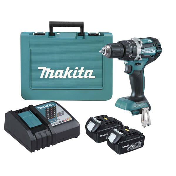 Makita-18V Brushless Hammer Drill Li-Ion-Dhp484Rfe: Includes 2 X 3.0Ah Batteries