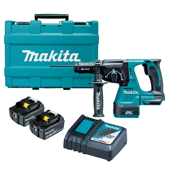 MAKITA-18V Brushless Rotary Hammer Li-Ion-DHR243RTE Makita-18V Brushless Rotary Hammer Li-Ion-Dhr243Rte: Includes 2 X 5.0Ah Batteries