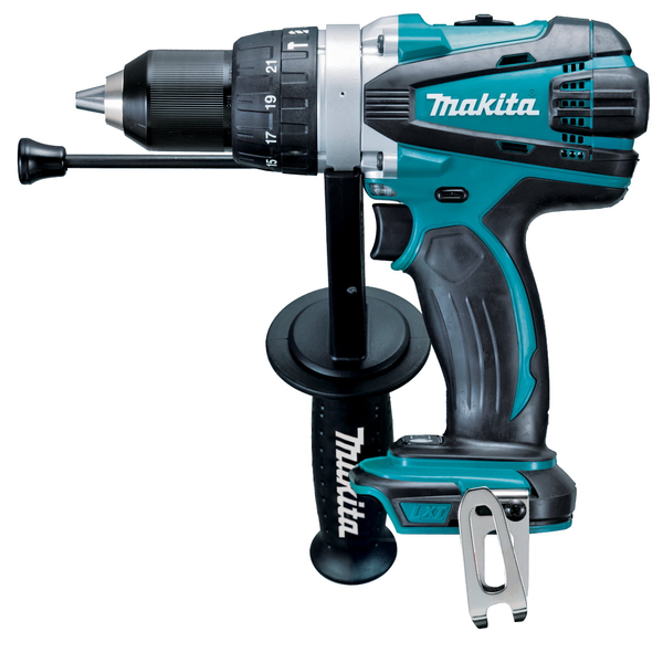 Makita-18V Hammer Driver Drill Li-Ion-Dhp458Z: Durable Aluminium Gear Housing And 4-Pole Motor Mechanical 2 Speed Gearing With All Metal Gear Construction 84Nm Max Lock Torque Enhanced Dust And Drip-Proof Performance