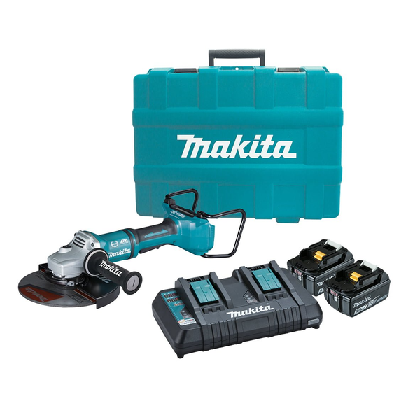 MAKITA-18V X 2 230Mm (9In) Angle Grinder (L)-DGA900PTX1 Makita-18V X 2 230Mm (9In) Angle Grinder (L)-Dga900Ptx1: Includes 2 X 5.0Ah Batteries