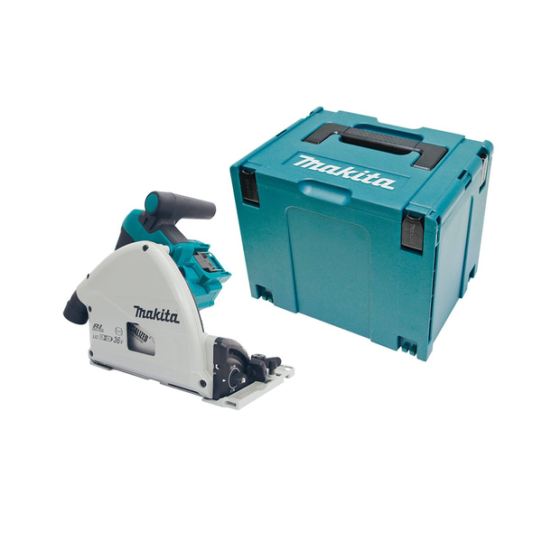 Makita-18V X 2 Brushless Plunge Cut Saw-Dsp600Zj: Maximum Cutting Capacity Of 56Mm With A -1° To 48° Bevel Capacity Automatic Torque Drive Increases Torque To Power Through Any Cut Smooth Cutting Performance With Up To 6