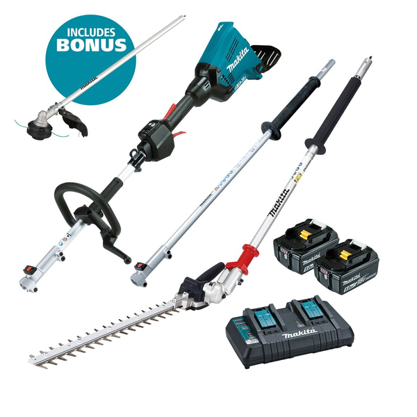 Makita-18V X 2 Multi Func. Pole Hedge Trim Kit (L)-Dux60Phpt2-B: