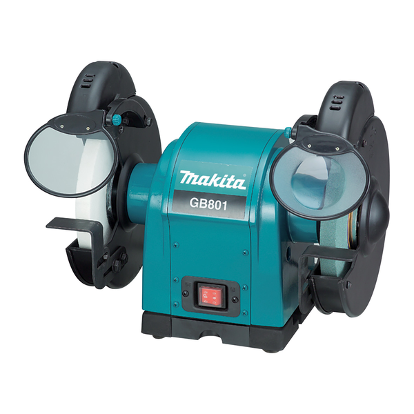MAKITA-205 X 19Mm Bench Grinder 550W-GB801 Makita-205 X 19Mm Bench Grinder 550W-Gb801: Split Capacitor Motor For High Efficiency With Low Noise & Vibration Magnifying Feature Incorporated In One Eye-Shield For Close Work 550W* Motor For Tackling Any Task