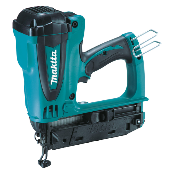 MAKITA-Gas Finishing Nailer 7.2V-GF600SE Makita-Gas Finishing Nailer 7.2V-Gf600Se: Drive Nails 15-64Mm In Length With 100 Nail Magazine Capacity Slim Nose For Visibility And Tight Spaces Anti Dry Fire Mechanism Current Limiter Protects Motor From Damage
