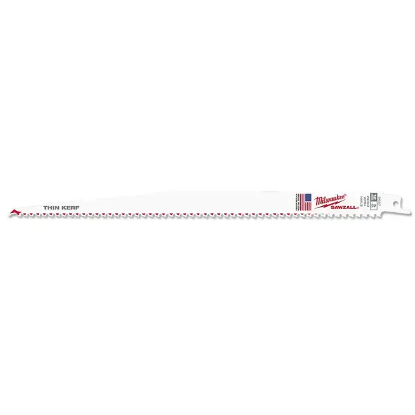 MILWAUKEE-(48005037) MILWAUKEE-(48005037): Milwaukee® Thin Kerf Sawzall® Blades Are Designed For Making Fast Cuts Where Blade Flexibility Is Required During The Cutting Process. These Thin Kerf Blades Are Designed For Cutting Of Wood And Nail-Embedded Wood.