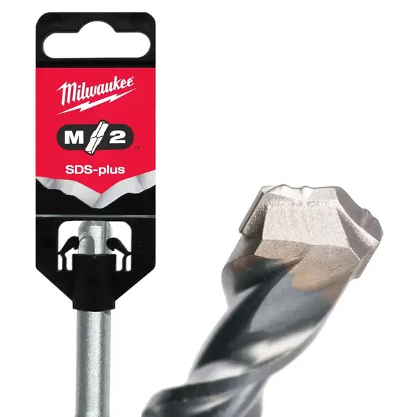 MILWAUKEE-(4932340410) MILWAUKEE-(4932340410): M2 Sds-Plus Hammer Drill Bits Feature A 2-Cutter Design Which Provides Faster Drilling Speeds But Also High Precision.