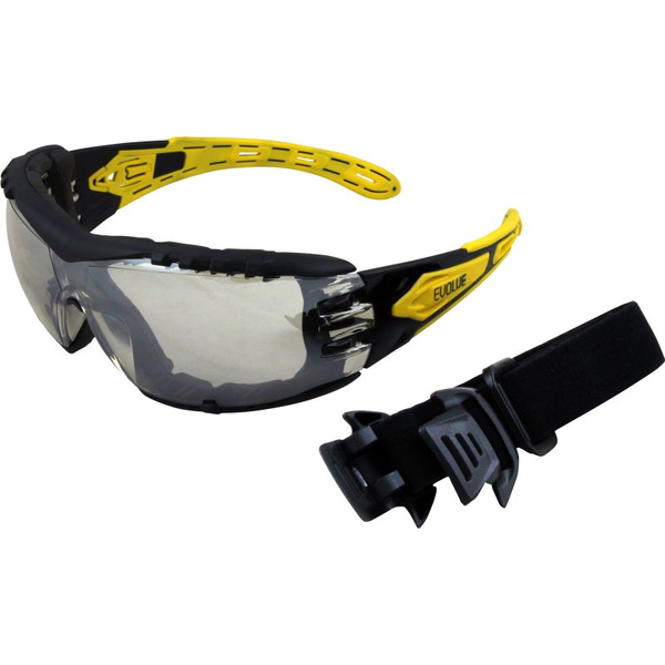 MAXISAFE-EVO372-GH Maxisafe-Evo372-Gh: Evolve Silver Mirror Safety Glasses With Gasket & Headband