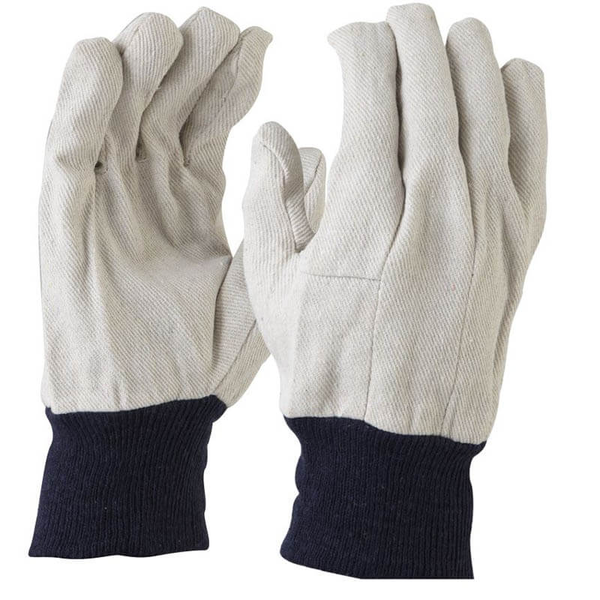Maxisafe-Gcd101-L: Cotton Drill Glove - Blue Cuff - Mens