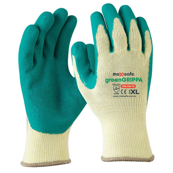 Maxisafe-Ggl106-11:  'Green Grippa' Knitted Poly Cotton