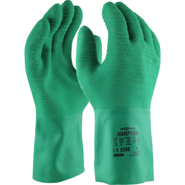 Maxisafe-Gll229-11: Harpoon Latex Heat & Cold Resistant Gauntlet - 2Xlarge