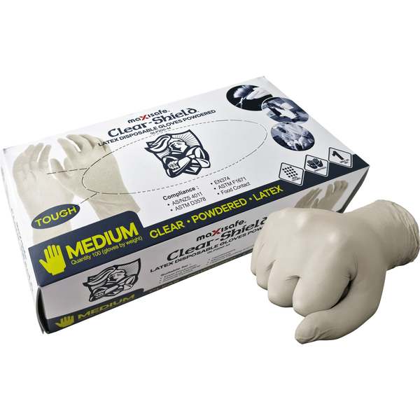 Maxisafe-Glp200-Xs: Latex Disposable Gloves Powdered - Xsmall