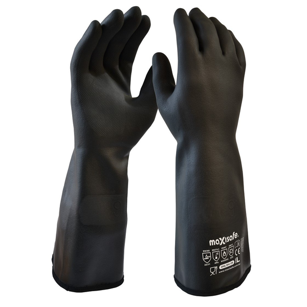Maxisafe-Gnl154-11: Maxisafe Neotherm Chemical & Heat Resistant Neoprene Gauntlet - 38Cm