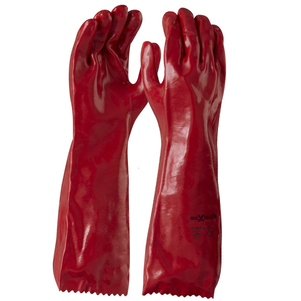 Maxisafe-Gpr122: Red Pvc Glove 45Cm