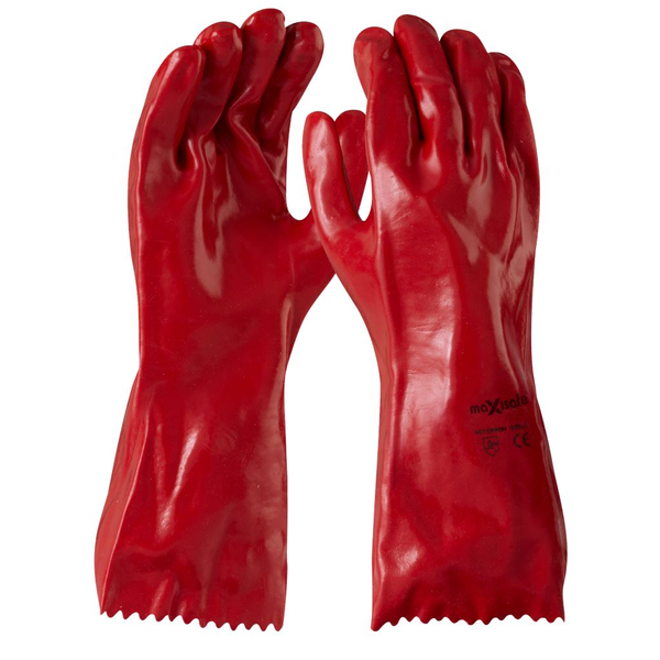 Maxisafe-Gpr194: Red Pvc Glove 35Cm