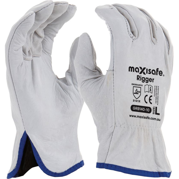 Maxisafe-Grb140-12: Natural Full Grain Rigger Glove - Xxlarge
