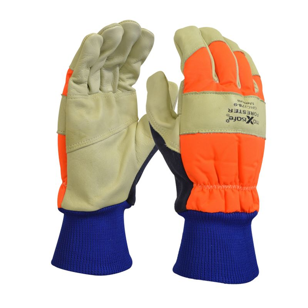 Maxisafe-Grc278-11: Maxisafe Hivis Cowgrain Chainsaw Gloves - Xlarge