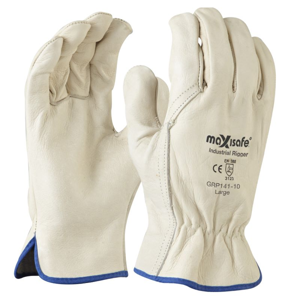 Maxisafe-Grp141-12: Premium Beige Cowgrain Rigger Glove - Xxlarge