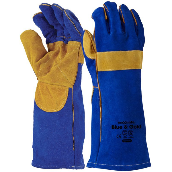 Maxisafe-Gwy175: Blue Flame Welders With Yellow Reinforced Palm 