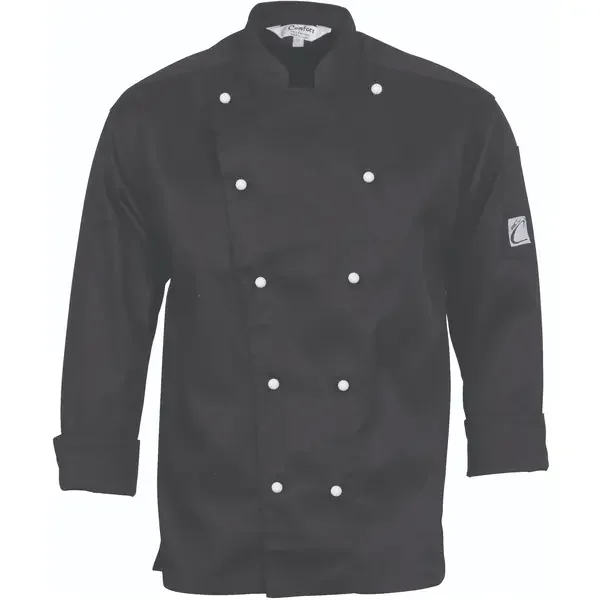 DNC WORKWEAR-110210069: Traditional Chef Jacket Long Sleeve Black 4XL
