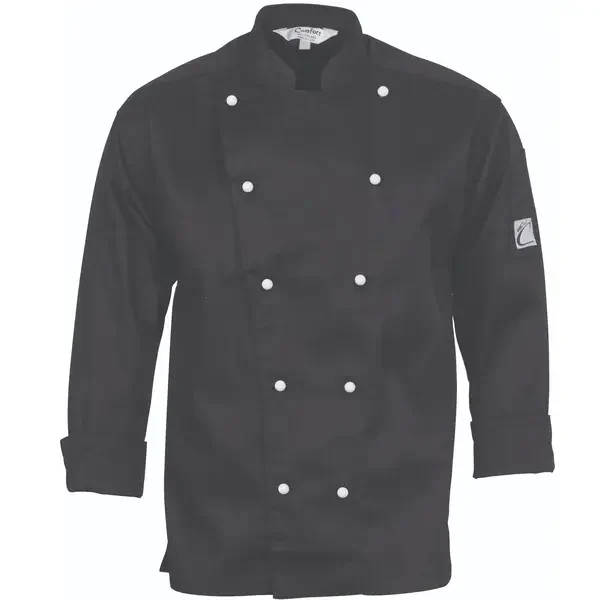 DNC WORKWEAR-110610069 DNC WORKWEAR-110610069: 3 way Air Flow Chef Jacket Long Sleeve Black 4XL