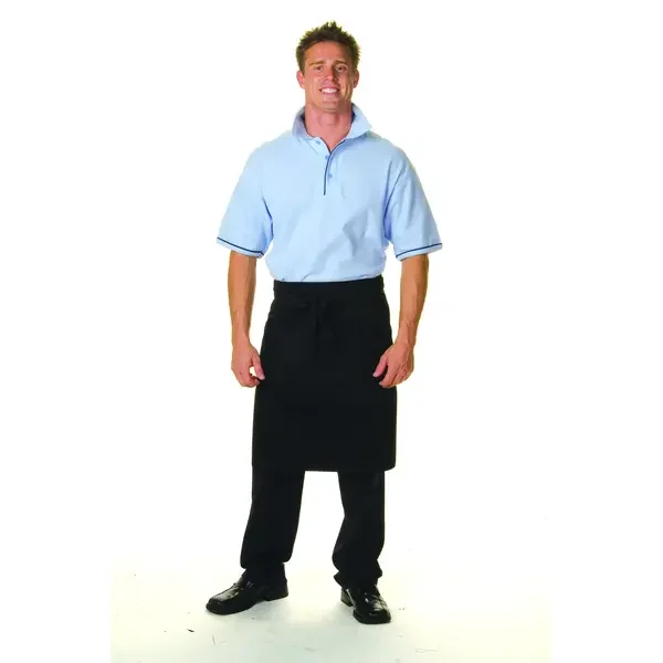 DNC WORKWEAR-221110000: Half Apron Polyester Cotton P Black