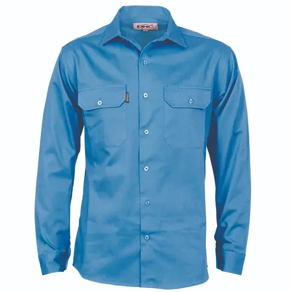 DNC WORKWEAR-320925070: Drill Shirt Gusset Sleeve Long Sleeve Sky 5XL