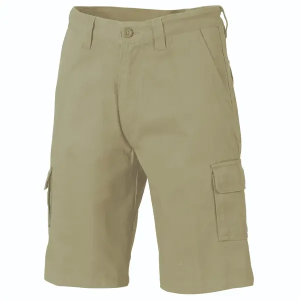 DNC WORKWEAR-33023111132: Cargo Shorts Cotton Drill Khaki 132R