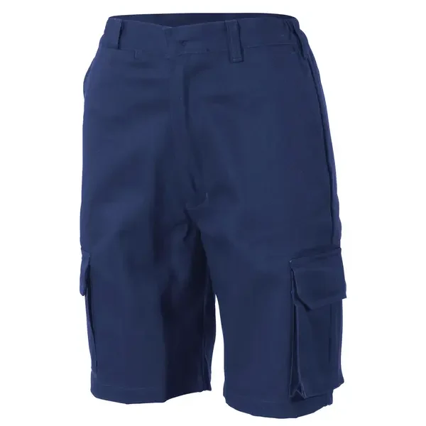 DNC WORKWEAR-330820024: Ladies Drill Cargo Shorts Navy 24