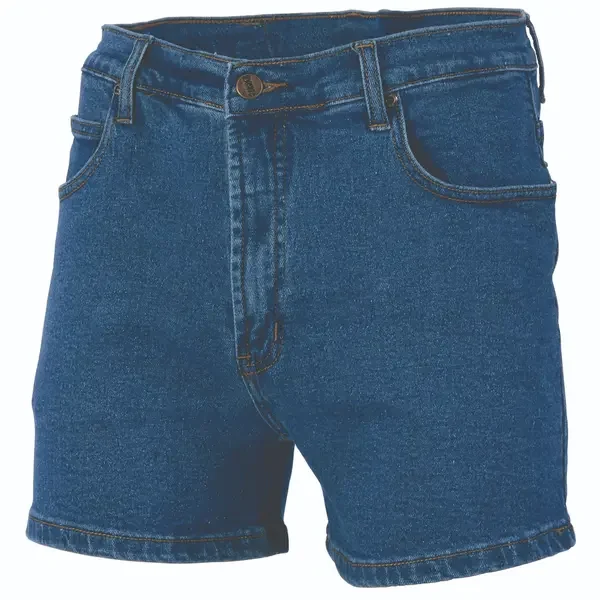 DNC WORKWEAR-33092831132: Mens Strech Denim Short Blue 132R