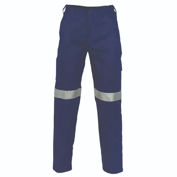 DNC WORKWEAR-33262003094: Lightweight Cargo Pants with Reflective Tape Navy 94L