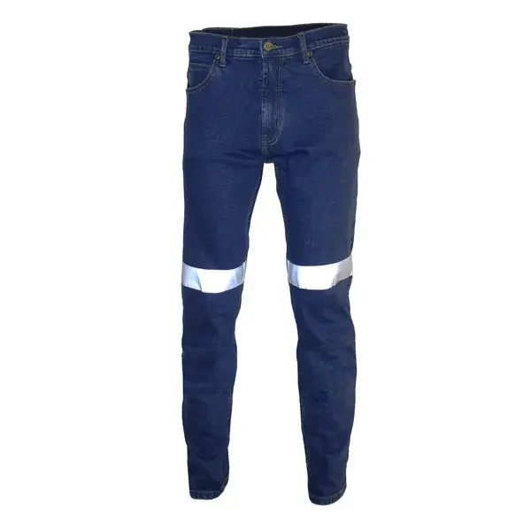 DNC WORKWEAR-33482832132: Taped Slim N Flex Stretch Jean Blue 132S